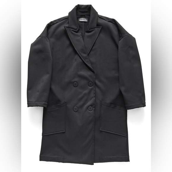 Lanston Abel Herringbone Raw Edge Fleece Trench - Picture 1 of 4